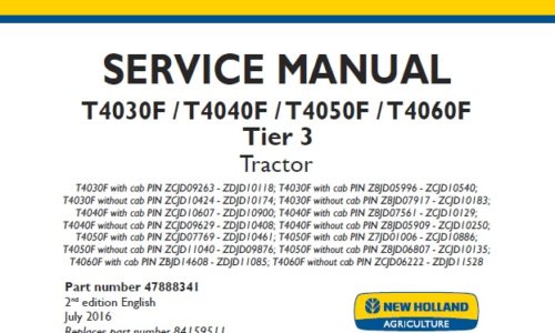 New Holland T4030F, T4040F, T4050F, T4060F Tier 3 Tractor Service Repair Manual NA