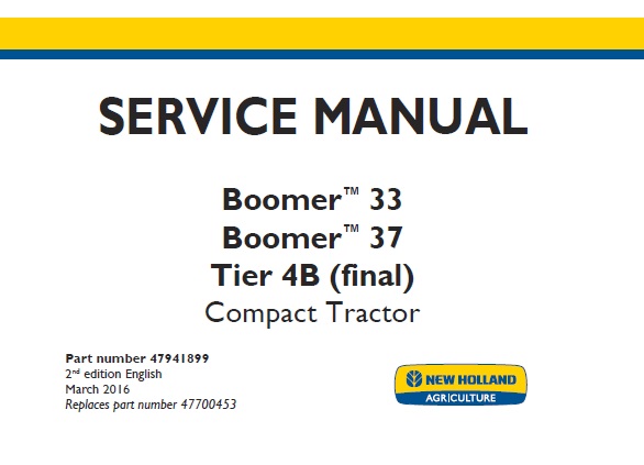 New Holland Boomer 33 , Boomer 37 Tier 4B (final) Tractor