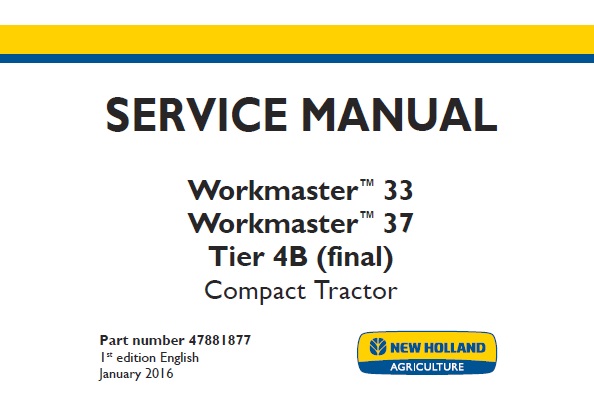 New Holland Workmaster 33 , Workmaster 37 Tier 4B (final)