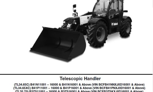 Bobcat TL34.65C, TL34.65XC, TL35.70, TL35.70X, TL38.70, TL38.70X Telescopic Handler