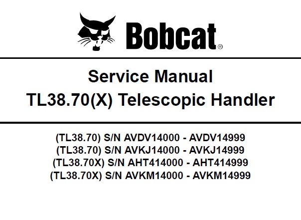 Bobcat TL38.70, TL38.70X Telescopic Handler