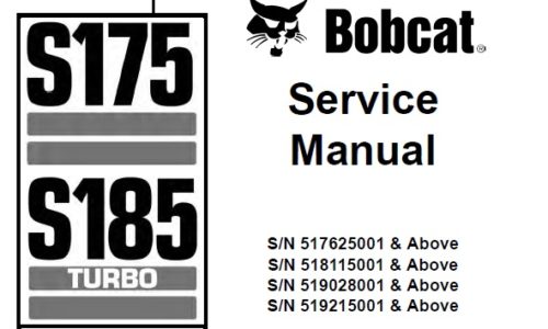 Bobcat S175, S185 Turbo (Includes High Flow) Skid-Steer Loader