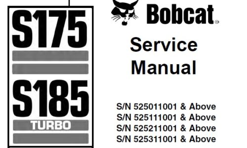 Bobcat S175, S185 Turbo (Includes High Flow) Skid-Steer Loader