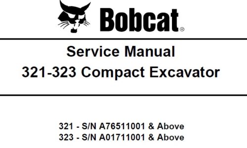 Bobcat 321, 323 Compact Excavator