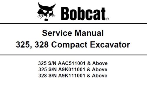 Bobcat 325, 328 Compact Excavator