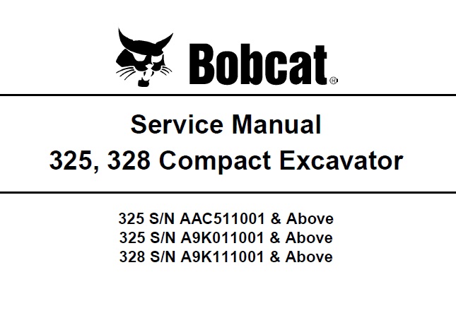 Bobcat 325, 328 Compact Excavator