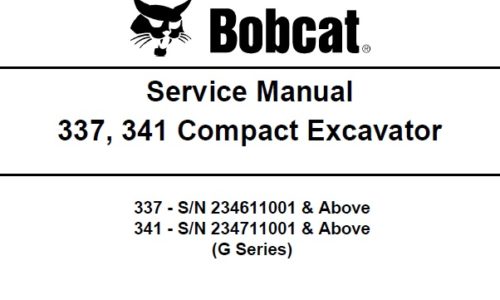 Bobcat 337, 341 Excavator (G Series)