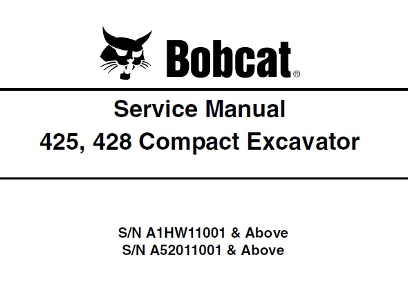 Bobcat 425, 428 Compact Excavator