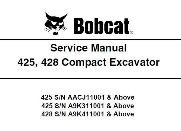 Bobcat 425, 428 Compact Excavator