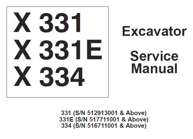 Bobcat X331, X331E, X334 Excavator