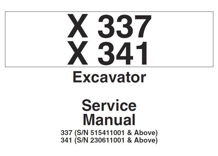 Bobcat X337, X341 Excavator