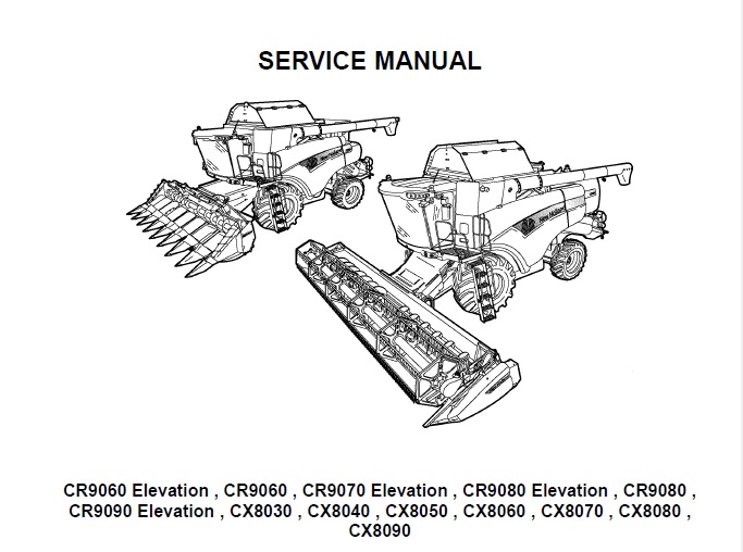 New Holland CR9060-90, CX8030-90 Combines Service Manual