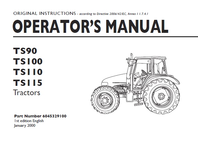 new holland ts110 operators manual