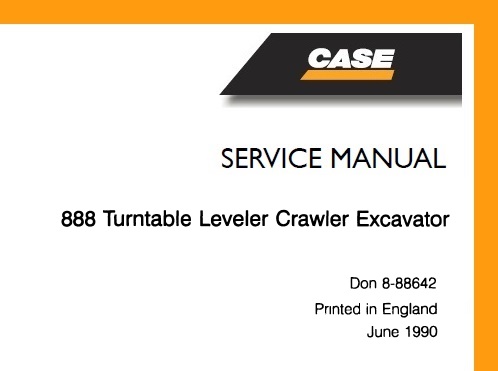 Case 888 Turntable Leveler Crawler Excavator