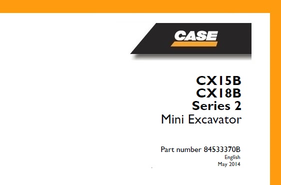 Case CX15B, CX18B Series 2 Mini Excavator