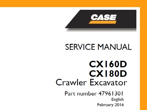 Case CX160D, CX180D LC Version Tier 4 (final) Crawler Excavator