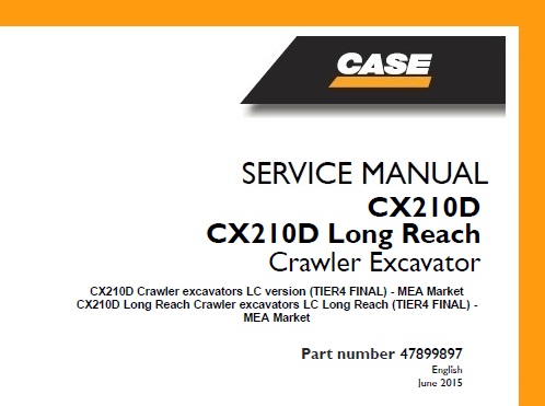 Case CX210D, CX210D Long Reach Crawler Excavator