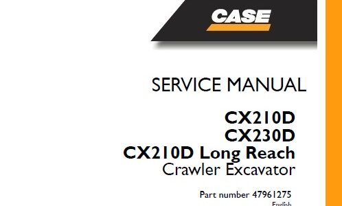 Case CX210D, CX230D, CX210 Long Reach Version Tier 4B (final) Crawler Excavator