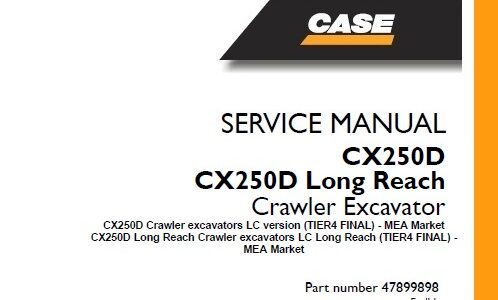 Case CX250D, CX250D Long Reach (TIER 4 FINAL) Crawler Excavator