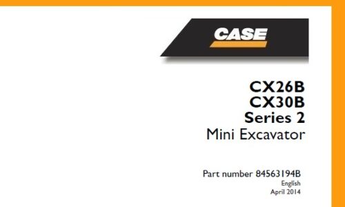 Case CX26B, CX30B Series 2 Mini Excavator