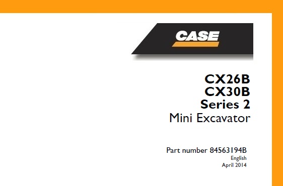 Case CX26B, CX30B Series 2 Mini Excavator