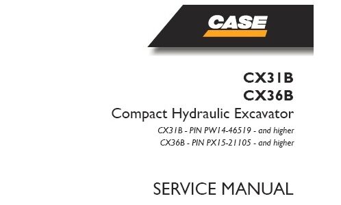 Case CX31B, CX36B Compact Hydraulic Excavator