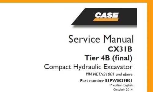 Case CX31B Tier 4B (final) Compact Hydraulic Excavator