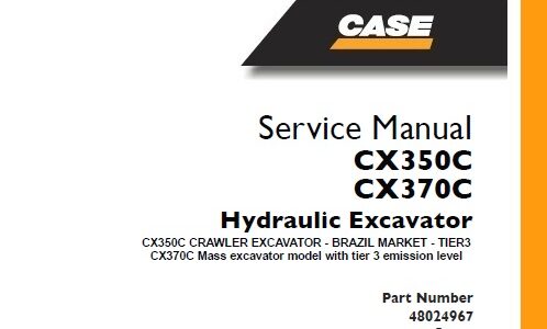 Case CX350C, CX370C Crawler Excavator (Tier 3)