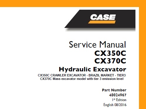 Case CX350C, CX370C Crawler Excavator (Tier 3)