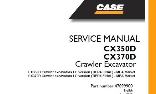 Case CX350D, CX370D LC version (TIER4 FINAL) Crawler Excavator