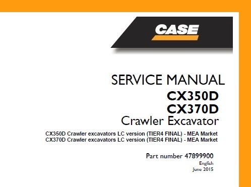 Case CX350D, CX370D LC version (TIER4 FINAL) Crawler Excavator