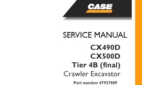 Case CX490D, CX500D Tier 4B (final) Crawler Excavator