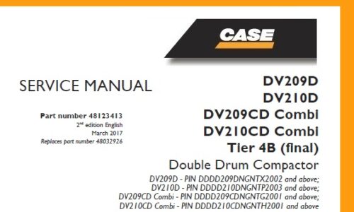 Case DV209D, DV210D, DV209CD Combi, DV210CD Combi Tier 4B (final) Double Drum Compactor