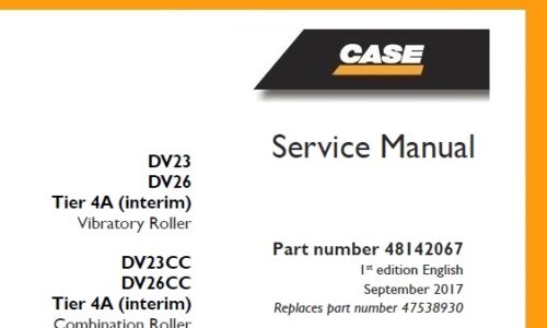 Case DV23, DV26 Tier 4A (interim) Vibratory Roller, DV23CC, DV26CC Tier 4A (interim) Combination Roller