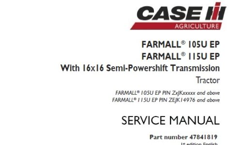 Case IH Farmall 105U EP , Farmall 115U EP (With 16x16 Semi-Powershift Transmission) Tractor