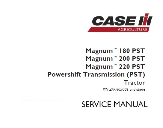 Case IH Magnum 180 PST , 200 PST , 220 PST Powershift Transmission (PST) Tractor