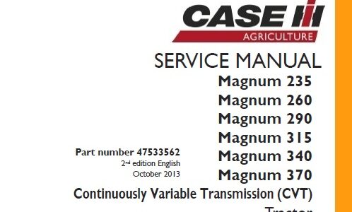 Case IH Magnum 235, 260, 290, 315, 340, 370 Continuously Variable Transmission (CVT) Tractor