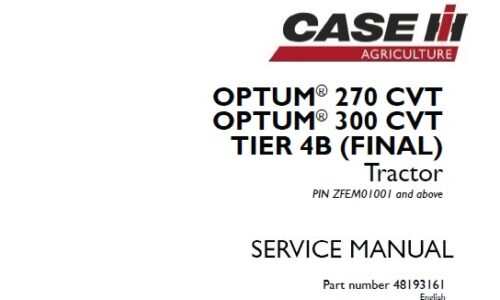 Case IH OPTUM 270 CVT, OPTUM 300 CVT Tier 4B (final) Tractor