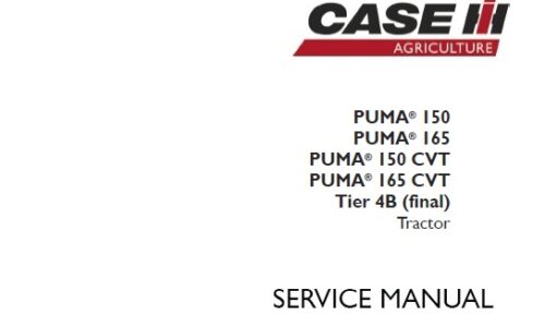 Case IH PUMA 150, PUMA 165, PUMA 150 CVT, PUMA 165 CVT -Tier 4B (final) Tractor