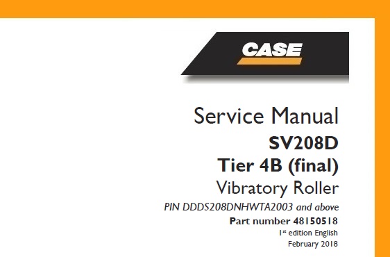 Case SV208D Tier 4B (final) Vibratory Roller