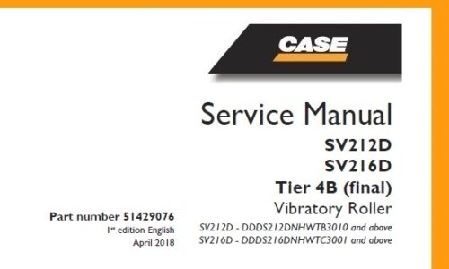 Case SV212D, SV216D Tier 4B (final) Vibratory Roller