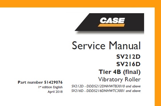 Case SV212D, SV216D Tier 4B (final) Vibratory Roller