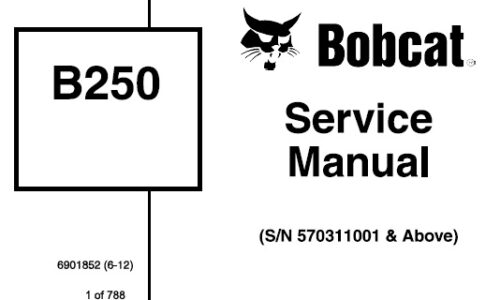 Bobcat B250 Backhoe Loader Service Repair Manual