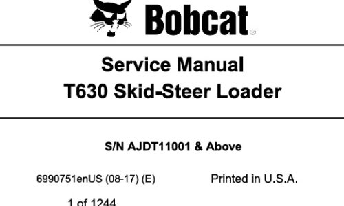 Bobcat T630 Compact Track Loader Service Repair Manual