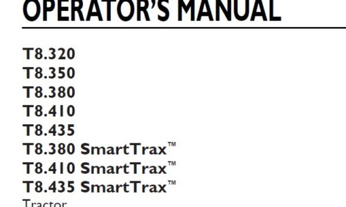 New Holland T8.320, T8.350, T8.380, T8.410, T8.435 (SmartTrax) Tractor Operator Manual ZGRE05001