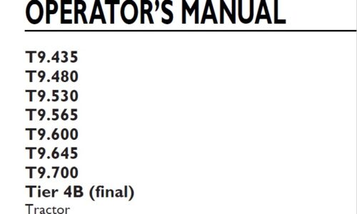 New Holland T9.435 - T9.700 Tractor Operator Manual EEZ00000FF405001-