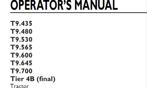 New Holland T9.435 - T9.700 Tractor Operator Manual ZFF403001